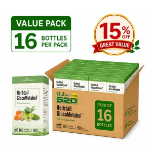 Herbtail GlucoMetabol | 16-Bottle Value Pack